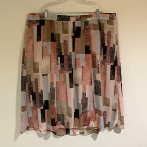 Catherines Black Label Patchwork Pattern Maxi Skirt, Size 3X (26/28)